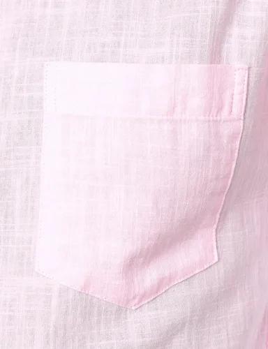 Miniatura 5 de ZEROYAA Camisas de algodón y lino de manga larga con botones y bolsillo para hombre