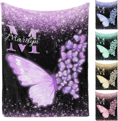 Miniatura 7 de D-Story Manta personalizada con nombre, mantas con nombre personalizado para niños y adultos, mantas de bebé personalizadas para niños y niñas