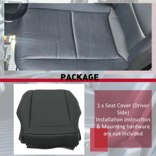 Miniatura 6 de HECASA Funda de asiento izquierdo compatible con Mercedes Benz C250 C300 C350 2008-2014 parte inferior de cuero para lado del conductor, color negro