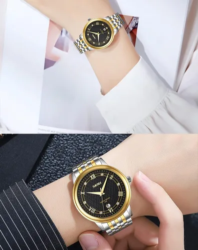 Miniatura 5 de SKMEI Watches for Couples Men and Women His and Hers Pair Watch Set Husband Wife Valentines Matching Wedding Gifts Classic Stainless Luxry Business