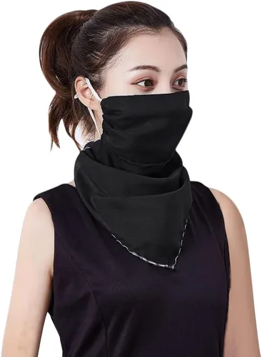 Bufanda tipo bandana para mujeres y niñas, con cintas elásticas para las orejas, polaina para el cuello, pasamontañas, protección contra el polvo,