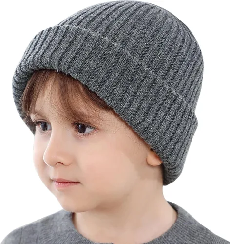 Miniatura 6 de Conjunto de bufanda de sombrero de invierno para bebé, bufanda de punto cálido con forro polar para niños y niñas