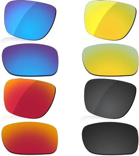 LenzReborn Lente polarizada de repuesto para gafas de sol Oakley Holbrook XL OO9417 - Negro oscuro+azul hielo+rojo fuego+amarillo dorado
