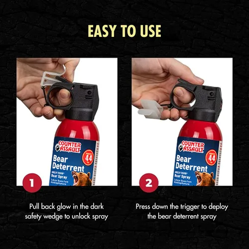 Miniatura 8 de Counter Assault Bear Spray – Osos, leones de montaña, coyotes – Largo alcance de 40 pies – Equipo de seguridad en spray de pimienta para senderismo