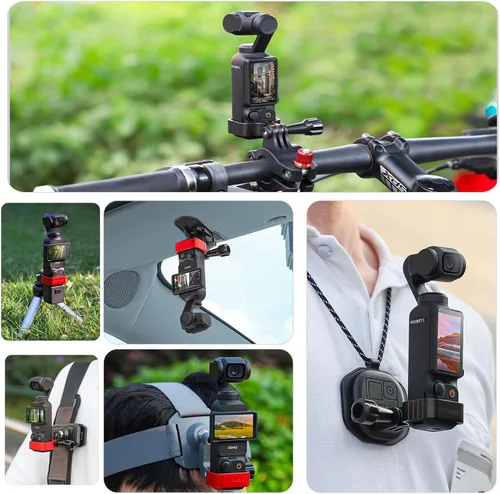 Miniatura 5 de Pocket3 Aluminum Adapter Mount for DJI Osmo Pocket 3 Camera Expansion Accessories 1/4'' Thread Connect Tripod Head Strap Bike Clamp Extension Rod