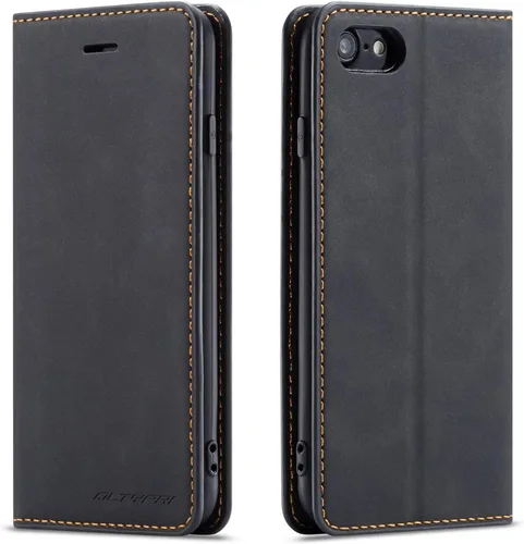 Miniatura 47 de QLTYPRI Funda para iPhone Air, Funda de piel sintética premium TPU parachoques con tarjetero Kickstand adsorción magnética oculta a prueba de golpes