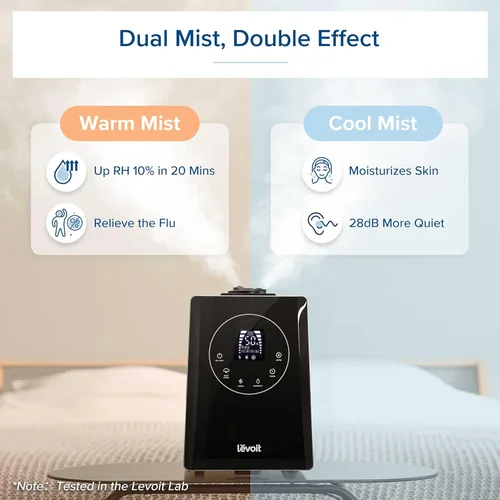 Miniatura 3 de LEVOIT LV600HH - Humidificador ultrasónico de rociada cálida y fría de 6L, humidificación rápida para dormitorio grande, difusor de aceite esencial