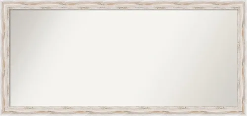 Miniatura 358 de Amanti Art Espejo de baño blanco para sobre el fregadero, 30 x 35 pulgadas, espejo de tocador rectangular estrecho de Eva de oro blanco, marco