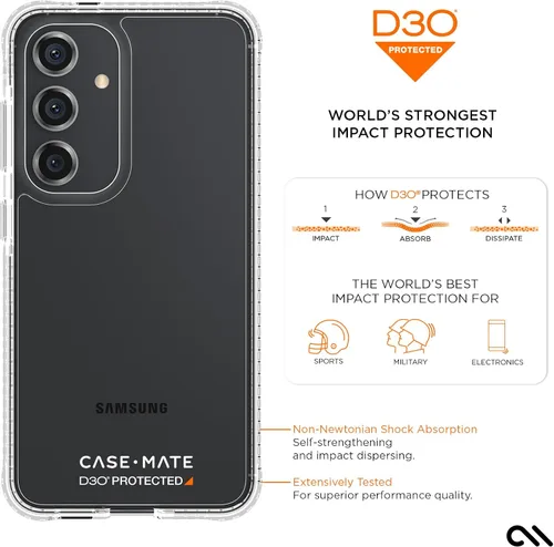 Miniatura 7 de Case-Mate Funda transparente resistente para Samsung Galaxy S24 [protección contra caídas D3O de 16 pies] [compatible con carga inalámbrica] Funda