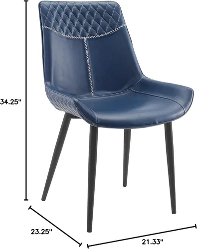 Miniatura 10 de Linon Home Decor Products Linon Maisy Juego de 2 sillas de comedor azules, azul marino