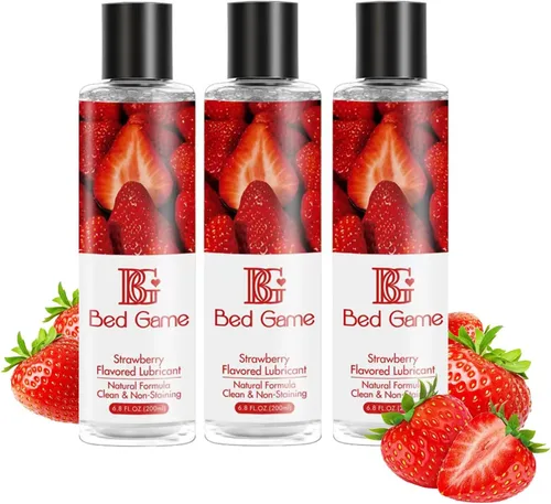 Miniatura 7 de Lubricante personal con sabor a fresa a base de agua para parejas, lubricantes equilibrados de pH para privacidad y juguetes, aceites de masaje