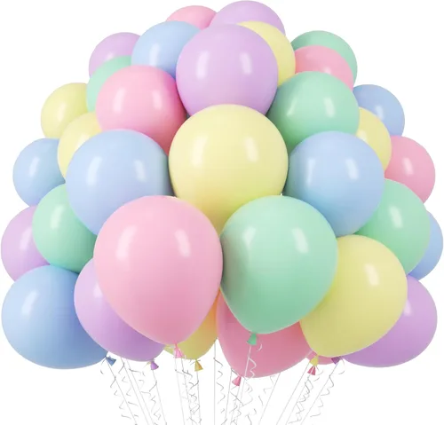 Miniatura 101 de Voircoloria - Globos azul bebé claro, paquete de 66 globos de 12 pulgadas de látex para fiestas para niños y niñas, para cumpleaños, baby shower, 16
