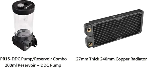 Miniatura 3 de Thermaltake Pacific C240 Ddc Res/Pump 5V Sincronización de placa base Radiador de cobre PETG Tubo duro Kit de refrigeración por agua CL-W242-CU12SW-A