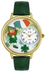 Miniatura 2 de Whimsical Gifts Reloj 3D de duende irlandés del día de San Patricio Acabado dorado o plateado Novedad divertida única Hecho a mano en Estados