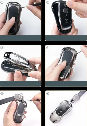 Miniatura 8 de Funda de metal de aleación de zinc para llavero de automóvil, compatible con Volkswagen, VW, Atlas, Golf, Alltrack, Jetta, Passat, Arteon, Tiguan