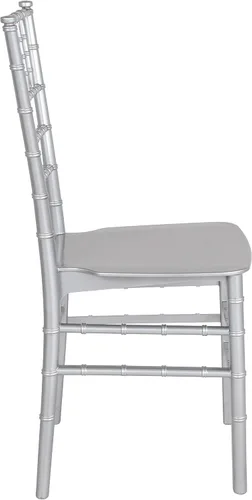 Miniatura 7 de Flash Furniture Paquete de 2 sillas Chiavari apilables de resina plateada de la serie HERCULES plateado