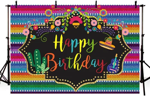 Miniatura 3 de AIBIIN Telón de fondo de fiesta mexicana para fiesta de cumpleaños mexicano, decoración de fiesta temática mexicana, cartel de decoración de fiesta