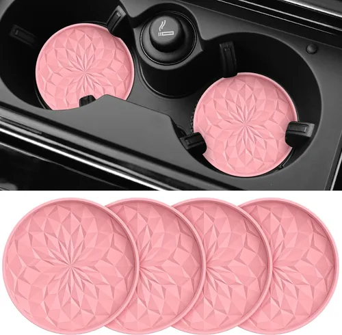 Miniatura 19 de ME.FAN Posavasos de automóvil para portavasos [4 unidades] – Alfombrillas de silicona para tazas de 2.75 pulgadas para automóvil – Accesorios
