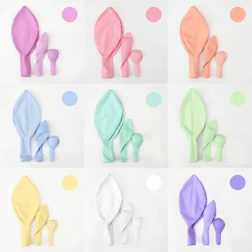 Globos de colores macarrón, 144 unidades de tamaños mixtos de 5/12/18 pulgadas, colores pastel surtidos de 9 colores, globos de látex arcoíris para