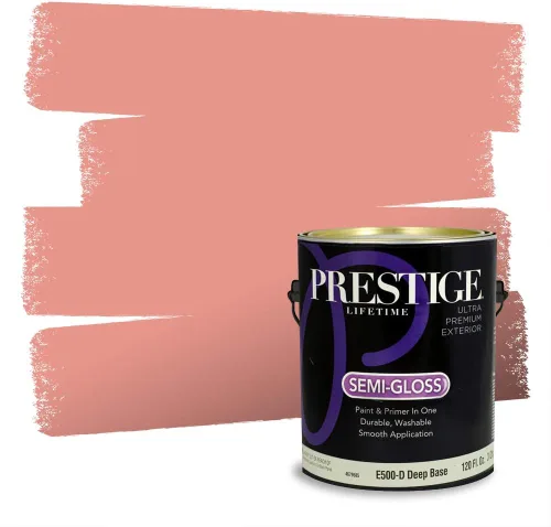 Miniatura 2 de Prestige Paints Pintura exterior e imprimación en uno, 1 galón, plano, coincidencia comparable de Valspar* Amber Rose*