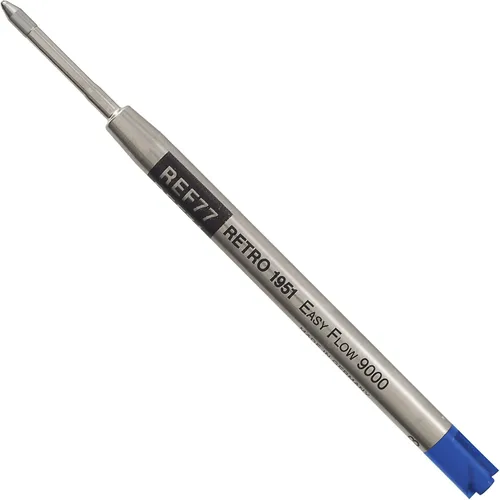 Retro 1951 Easy Flow 9000 - Recambio de tinta para bolígrafo, azul vibrante, paquete de 3 – Artesanía alemana superior para una experiencia de