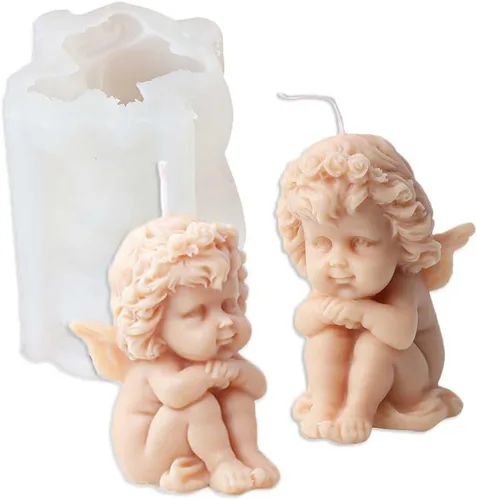 Miniatura 7 de Tone Fun Cross Hands Sleep Rose Angel Shape Candle Moldes de silicona para hacer velas, resina, velas de aromaterapia, jabón de cera hecho a mano