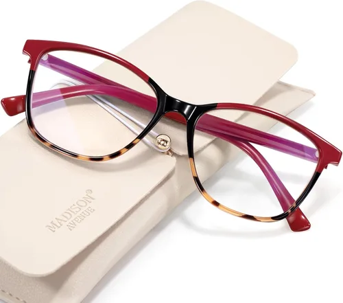 Miniatura 13 de Madison Avenue - Lentes de lectura cuadrados vintage para mujer, con filtro de luz azul, fabricados en TR90, reducen el cansancio visual