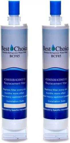 Best Choice Water Filters Filtro de agua de repuesto para refrigerador BCF85 para Whirlpool 4396508 y 4396510, paquete de 2