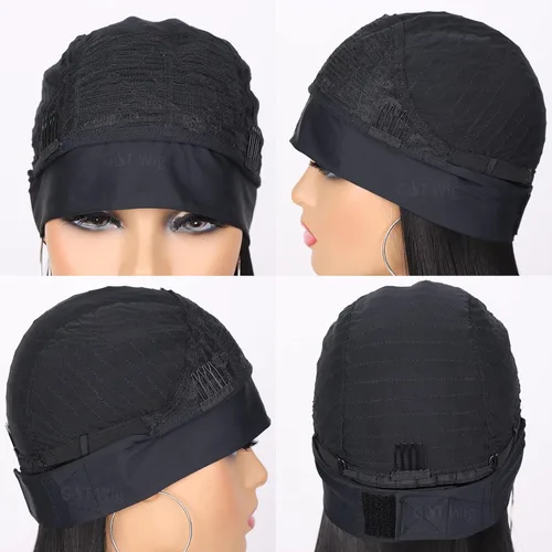 Miniatura 6 de G&T - Peluca de diadema sintética para mujer, color negro, lacio, sin pegamento, resistente al calor, aspecto natural para uso diario en fiestas