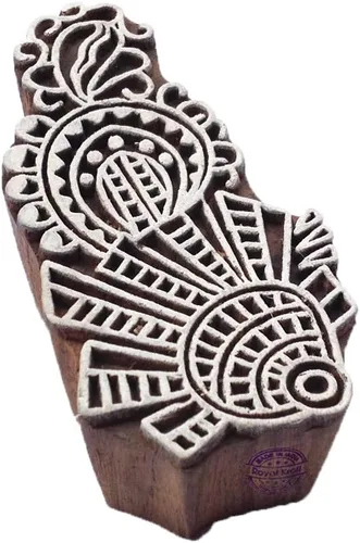 Miniatura 30 de Royal Kraft Sellos de madera DIY tela, textil, arcilla, cerámica, papel, bloques de impresión de henna THAtag012