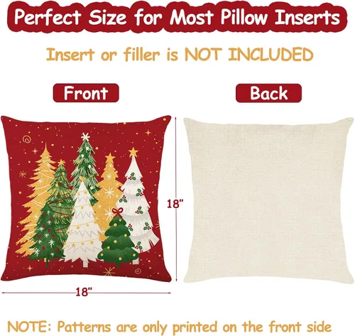 Miniatura 3 de Juego de 16 fundas de almohada de Navidad de 45 x 45 cm, fundas de almohada para sofá, cama, fundas de cojín decorativas de Navidad para decoración