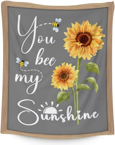 Miniatura 7 de Regalos de girasoles: mantas pequeñas con temática de girasol de 40 x 30 pulgadas, regalos para niños y niñas, manta estética amarilla, suave
