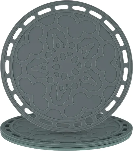 Salvamanteles de silicona grandes y redondos de silicona para platos calientes y ollas calientes, almohadillas calientes para encimeras, mesas,
