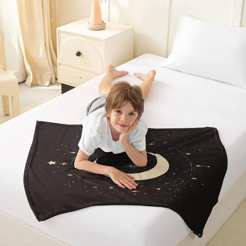 Miniatura 4 de Sun Moon - Manta de franela de forro polar de 40 x 50 pulgadas, para niños, bohemia, exótica, para todas las estaciones, para sofá, sofá, manta