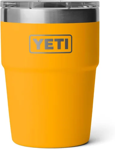 YETI Rambler - Vaso apilable de 16 onzas, aislado al vacío, de acero inoxidable con tapa MagSlider | Apilable