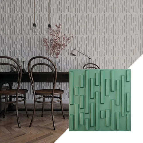 Miniatura 10 de Ekena Millwork 19 5/8 pulgadas de ancho x 19 5/8 pulgadas de alto, ladrillo escalonado EnduraWall decorativo 3D, cobre envejecido