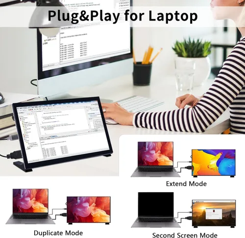 Miniatura 3 de GeeekPi Pantalla LCD de 10.1 pulgadas para Raspberry Pi, pantalla LCD IPS de 1024 x 600, monitor portátil HDMI para Raspberry Pi 5/Pi