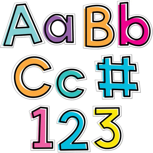 Miniatura 24 de Carson Dellosa 152 Piezas Letras Coloridas de Pizarra para Tablón de Anuncios de 4 Pulgadas para Aula, Letras del Alfabeto en Mayúsculas, Números