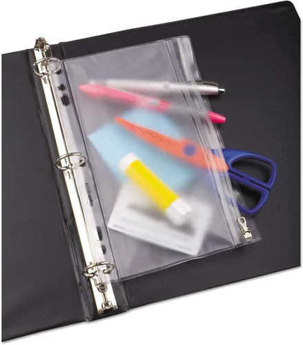 Miniatura 2 de Oxford 68599 - Bolsillo para carpeta de anillos con cremallera, 9 1/2 x 6, transparente