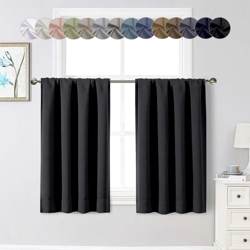 Miniatura 143 de Cortinas opacas para dormitorio, sala de estar, juego de 2 paneles de 54 pulgadas de largo, cortinas de oscurecimiento de habitación con aislamiento