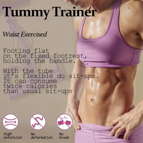 Miniatura 2 de 21 bandas de resistencia de fitness, 6 tubos de pedal para tirador de tobillo, cuerda de tensión multifunción, bandas de fitness de látex natural