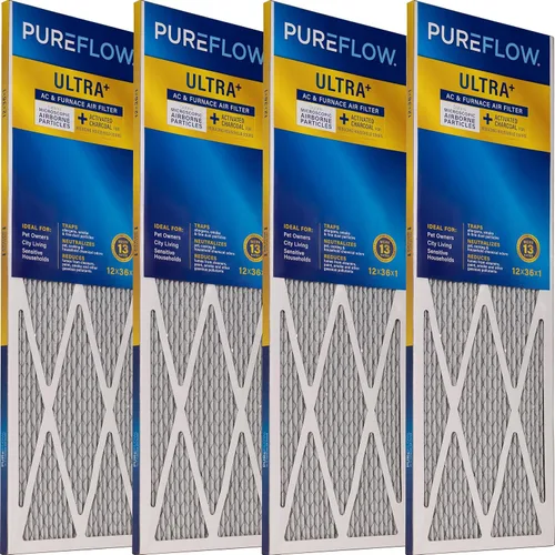 Miniatura 13 de PureFlow - Filtro de aire para horno doméstico de 12 x 12 x 1, con 4 capas de tecnología de filtración avanzada, MERV-13 paquete de 2