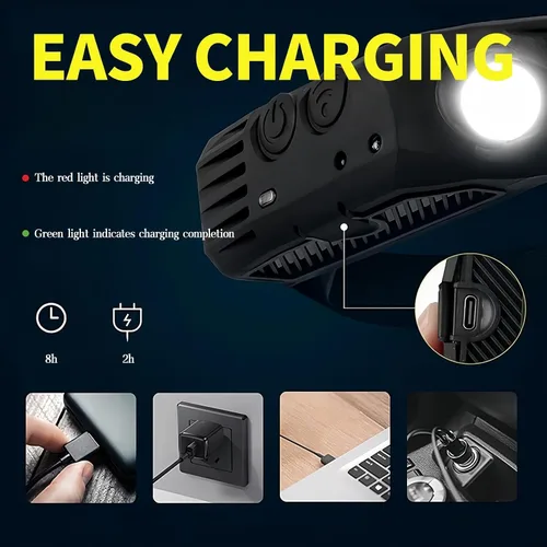 Miniatura 6 de Linterna frontal 4 piezas, lámpara frontal de haz ancho de 230°, linterna frontal LED recargable con sensor de movimiento, linterna frontal de 5