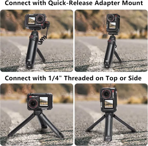 Miniatura 7 de AMAZEAR Jaula de metal para DJI Osmo Action 5 Pro, DJI Action3/4/5 Pro Premium Accessories Funda protectora multifunción carcasa de aluminio