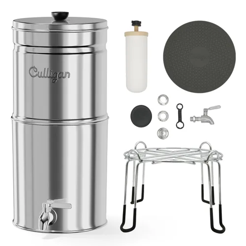 Miniatura 7 de Culligan MaxClear - Sistema de filtro de agua por gravedad de 2.25 galones, filtro de agua de acero inoxidable pulido para encimera, certificado