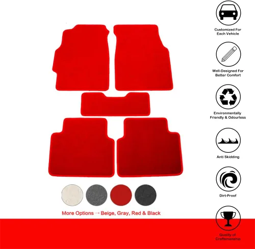 Miniatura 2 de IKON MOTORSPORTS, Alfombrillas compatibles con Acura Integra 1994-2001, ajuste de fábrica, alfombrillas de nailon rojo delanteras y traseras