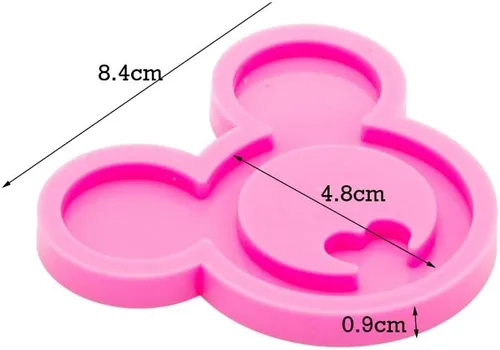 Miniatura 2 de 3 piezas de cabeza de ratón brillante brillante con lazo de amor para enfermera, forma de sombrero de enfermera, molde de silicona para bricolaje