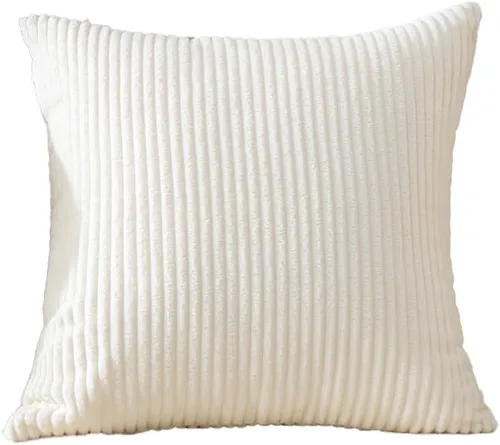 Miniatura 223 de Artscope Fundas de Almohada de Pana a Rayas Acogedoras Súper Suaves Decorativas Cuadradas Fundas de Cojín para Sofá Sillón Dormitorio Decoración