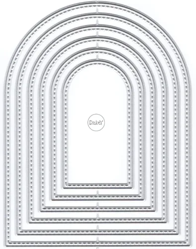Miniatura 4 de DzIxY Troqueles de corte de metal con borde arqueado superposición para kit de fabricación de tarjetas, troqueles de papel de relieve, plantillas