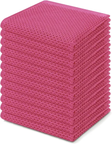 Miniatura 142 de Homaxy Paños de cocina de 100% algodón con tejido de gofre, ultra suaves, absorbentes, de secado rápido, 12 x 12 pulgadas, paquete de 6, amarillo